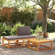 Set di divani da giardino 3 pezzi con cuscini in legno di acacia e rattan 4008174