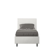Letto imbottito Singolo 80x200 cm Adele - Bianco,Similpelle,Contenitore