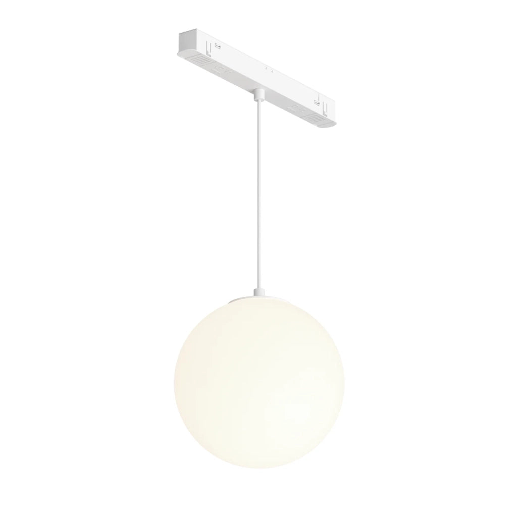 Maytoni Lampada da binario a sospensione Exility Luna 1 luce LED integrato bianco vetro