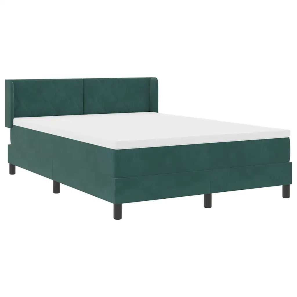 Letto a molle con testiera Verde Scuro 190 x 140 cm Velluto 3341519