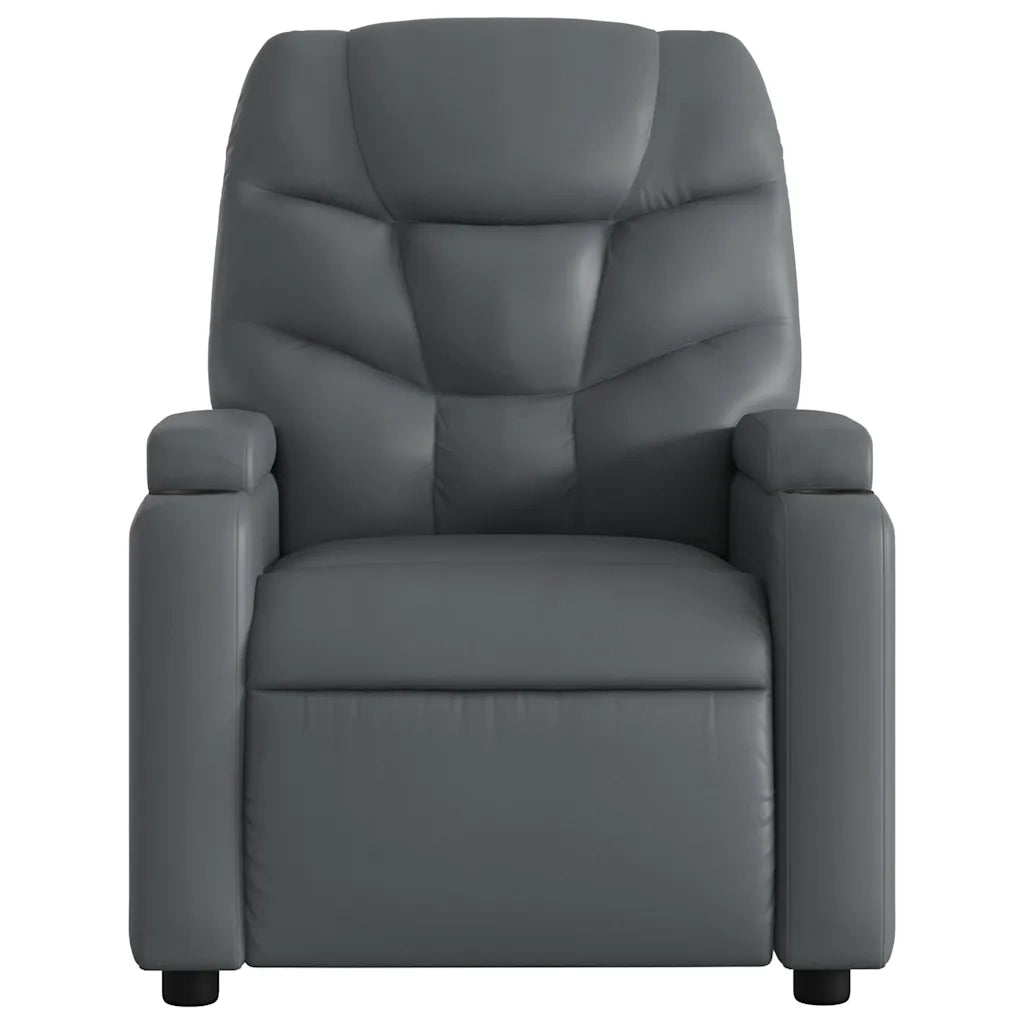 Poltrona Reclinabile Elettrica Grigia in Similpelle 3204647