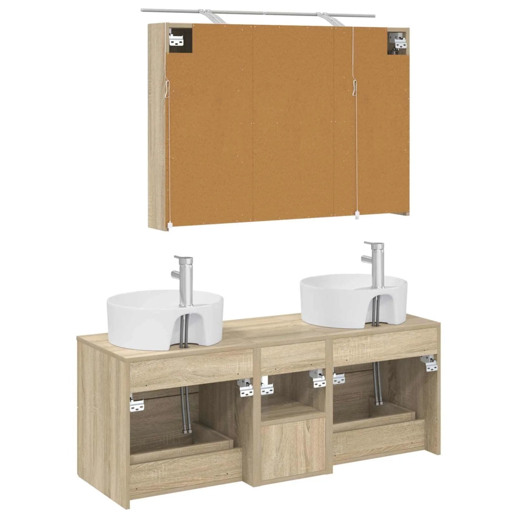Set di mobili per il bagno 4 pcs Rovere Sonoma 3406897