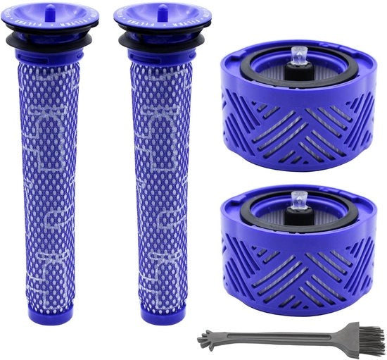 Set di Filtri HEPA 4 pezzi - Serie V6 Compatibile - Filtro Riscaldabile - Parti di Ricambio - Prestazioni Migliorate - Lavabile a Mano - Filtri per Aspirapolvere