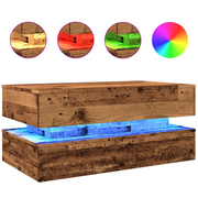 Tavolino da salotto | Tavolino da caff¨¨ | Tavolino da Soggiorno con Luci LED Legno Antico 90x50x40 cm