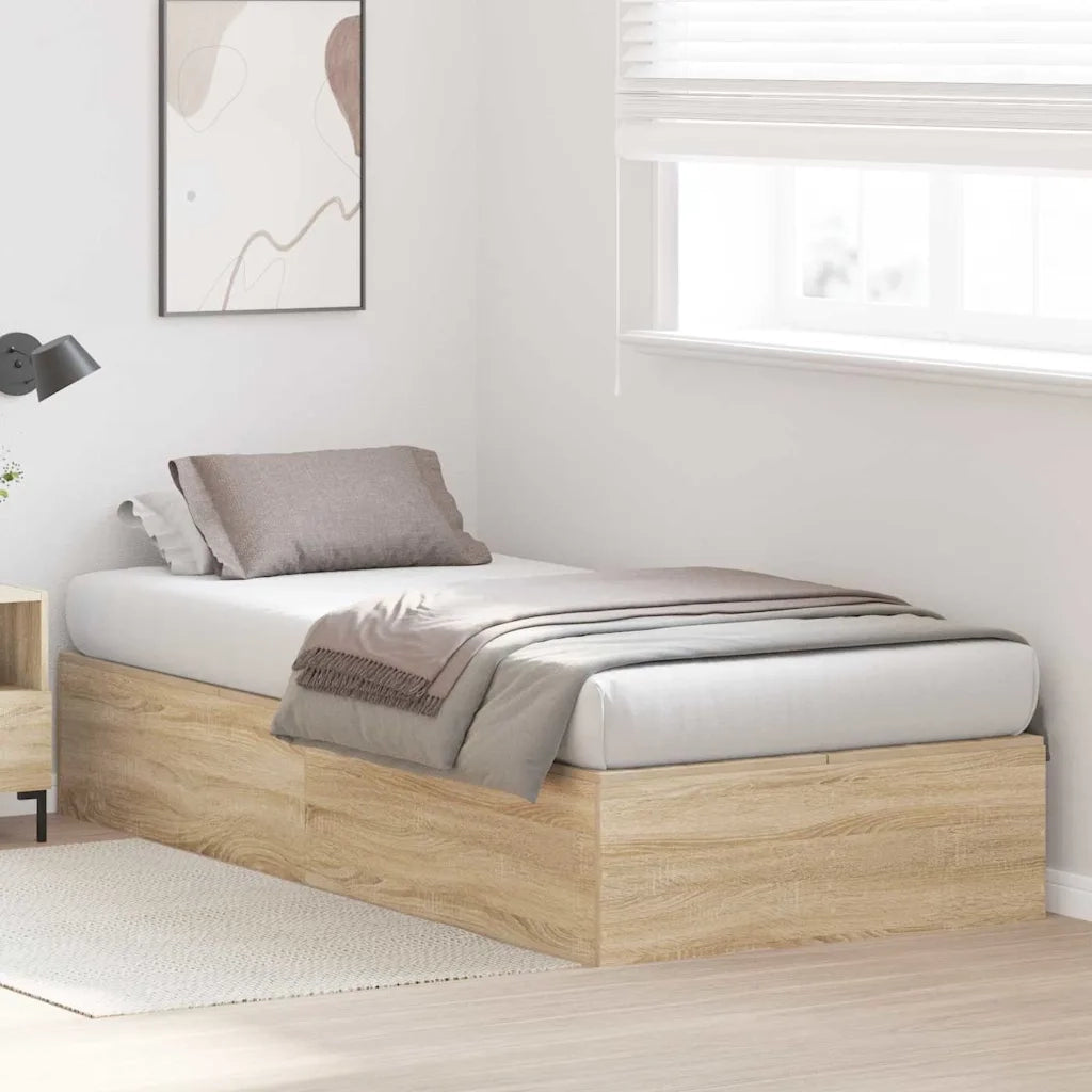 Struttura letto con contenitore Rovere Sonoma 90 x 200 cm 3335343