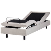 Letto singolo in poliestere beige chiaro regolabile con telecomando senza testiera 90 x 200 cm stile moderno