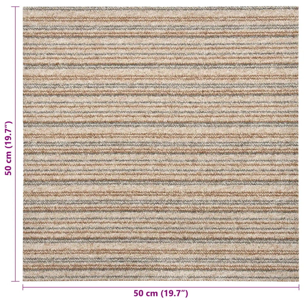 Tappeto 20 pcs Beige Striato 50 x 50 cm 100% Polipropilene 42046754