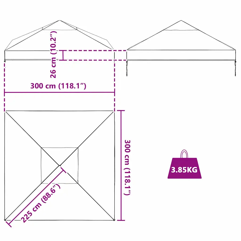 Sostituzione Copertura Gazebo 300 x 300 x 26 cm Trasparente PVC CFW9247701