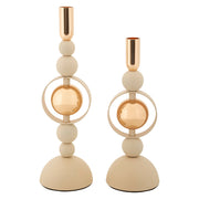 Fari, Portacandela set da 2, Bianco Crema