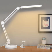 Lampada da Scrivania a LED con Base e Viti - Lampada di Sicurezza per gli Occhi - Regolabile e Brillante - Bianco