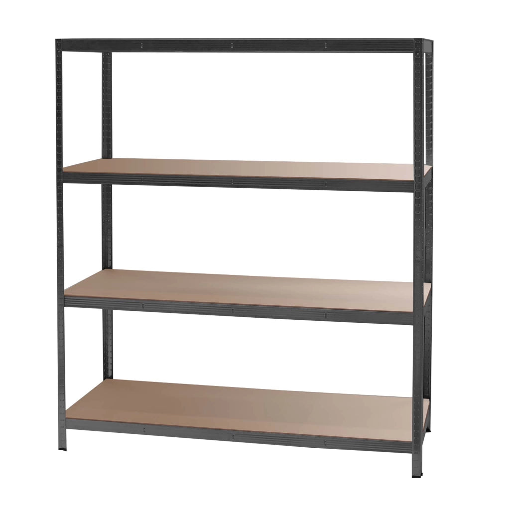 Scaffale per carichi pesanti Nero 160x60x180cm Sistema a incastro 4 ripiani 175kg/piano