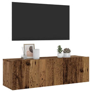 Mobile TV a Parete Legno Antico 100x30x30 cm in Truciolato