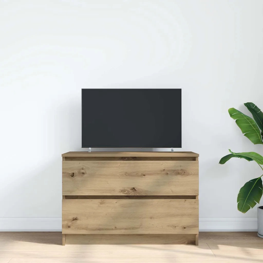 Mobile TV Rovere Artigianale 80x35x54 cm in Legno Multistrato 861795