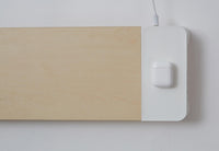 Supporto Monitor da Scrivania 56x20x5,7 cm con Entrata USB e Base di Ricarica Wireless Bianco