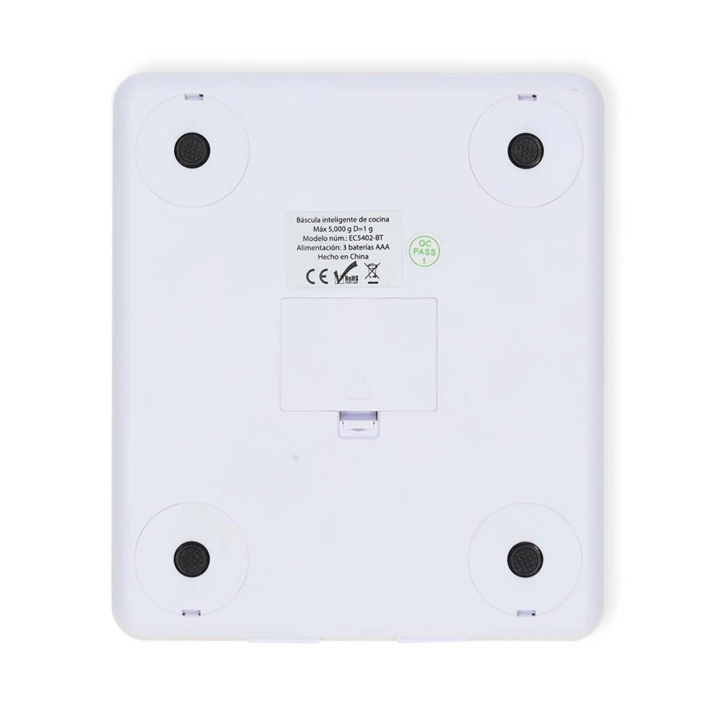 SmartLife Bilancia da cucina Bluetooth con display retroilluminato da 5 kg Bianco Nedis