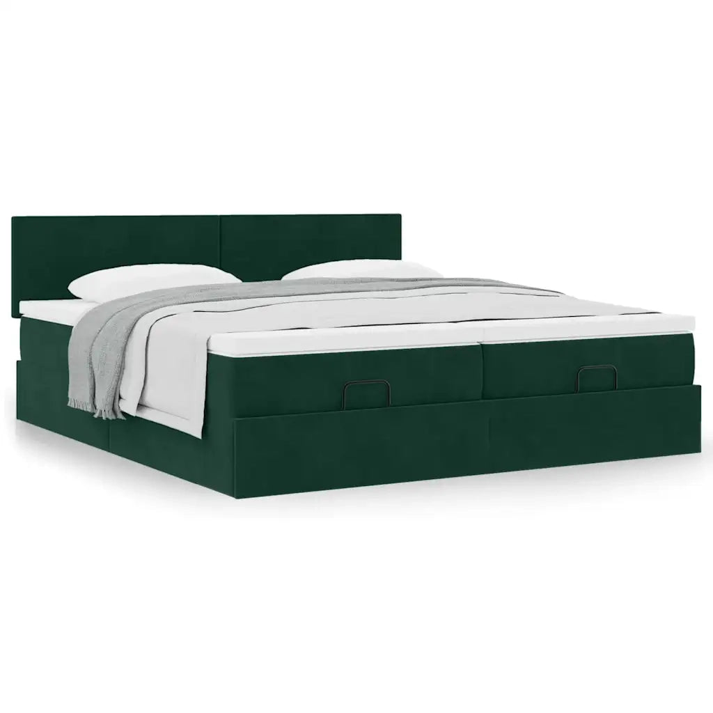 Struttura Letto Pouf con Materassi 160x200 cm Velluto 3312053