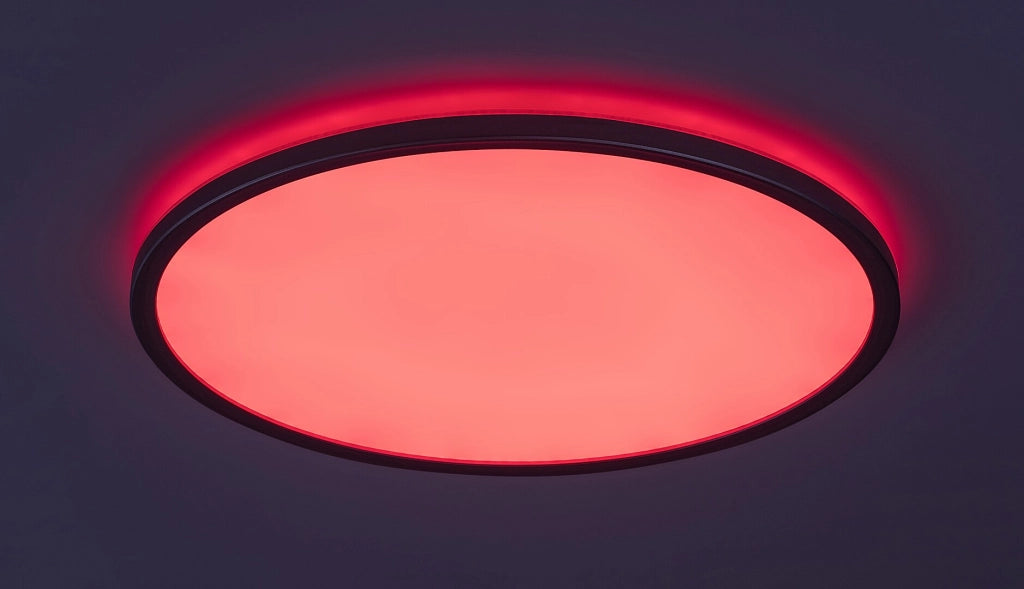 Plafoniera LED RGB 22W 41,5cm argento con telecomando