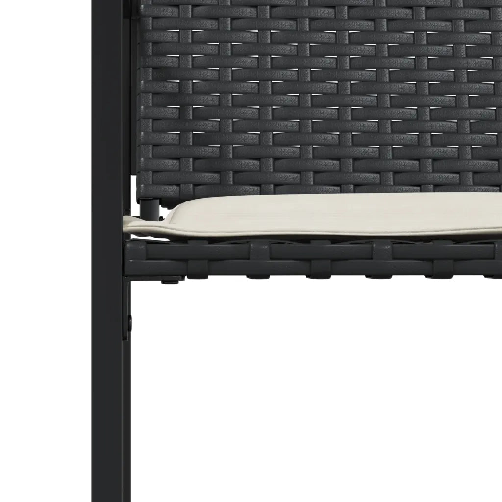 Sedie da Giardino con Cuscini 4 pz | Sedie da Esterno Nere in Polyrattan