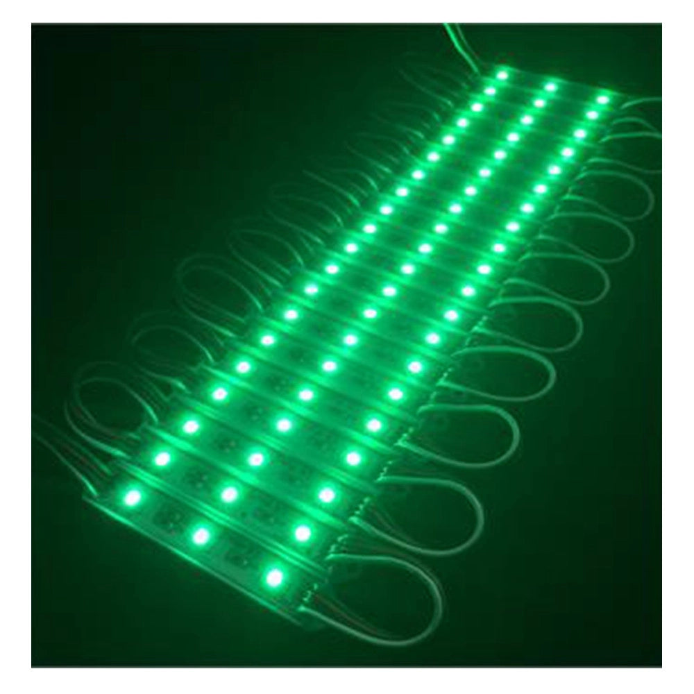 Trade Shop - Modulo Da 20 Pezzi A 3 Led Smd 5050 5630 Freddo Caldo Blu Rosso Verde Rgb Ip65 - -verde -smd 5630