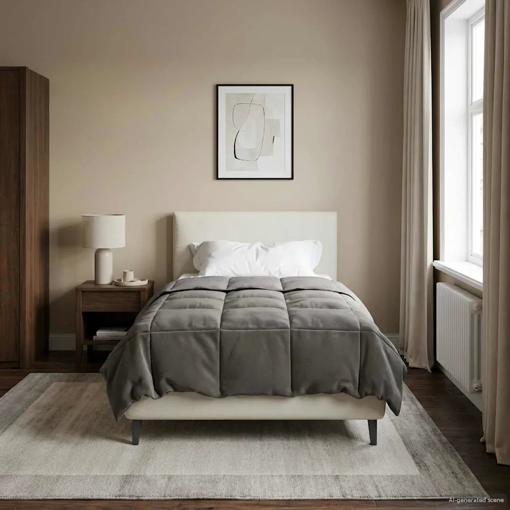 Duvet Estivo Trapuntato Grigio chiaro 155 x 220 cm Microfibra