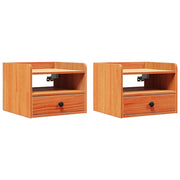 Set di 2 Comodini | Armadio da Notte | Mobiletto da notte con cassetto Marrone cerato 38 x 36 x 29,5 cm