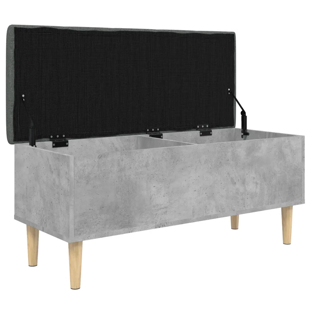 Panca Portaoggetti Grigio Cemento 102x42x46cm Legno Multistrato 835085