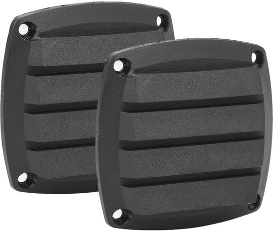 Griglia di ventilazione nera - Ventilatore marino - Materiale ABS - 8,5 x 8,5 cm - Pacchetto da 2 - Sostenibile e Robusto