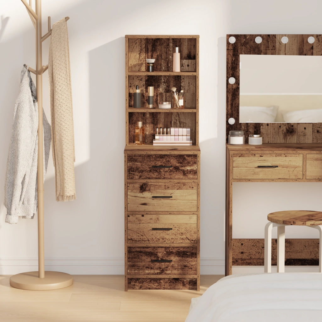 Highboard in Legno Vecchio 40x41x135 cm in Legno Ingegnerizzato