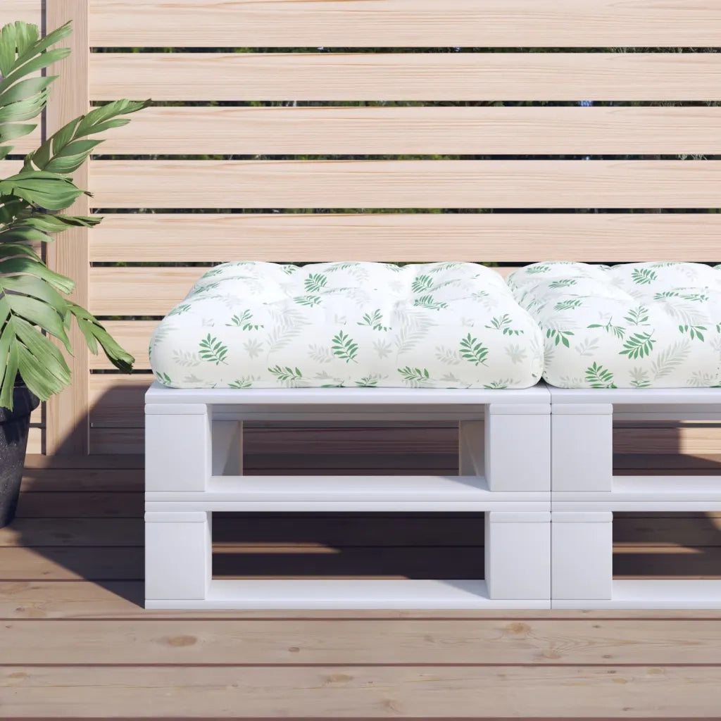 Cuscino per pallet | Cuscini per sedie con Motivo a Foglie 50x50x12 cm in Tessuto
