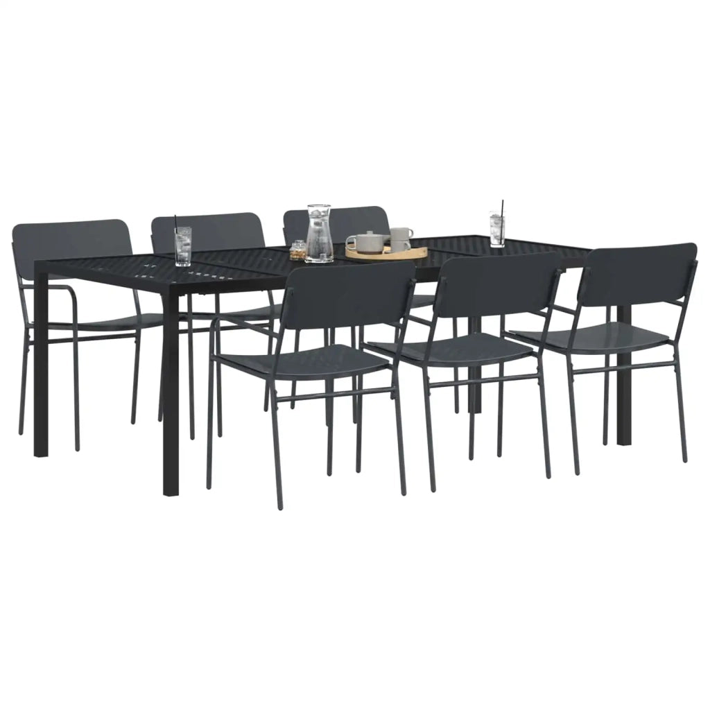 Set Mobili da Esterno 7 pz Antracite Acciaio 3422874
