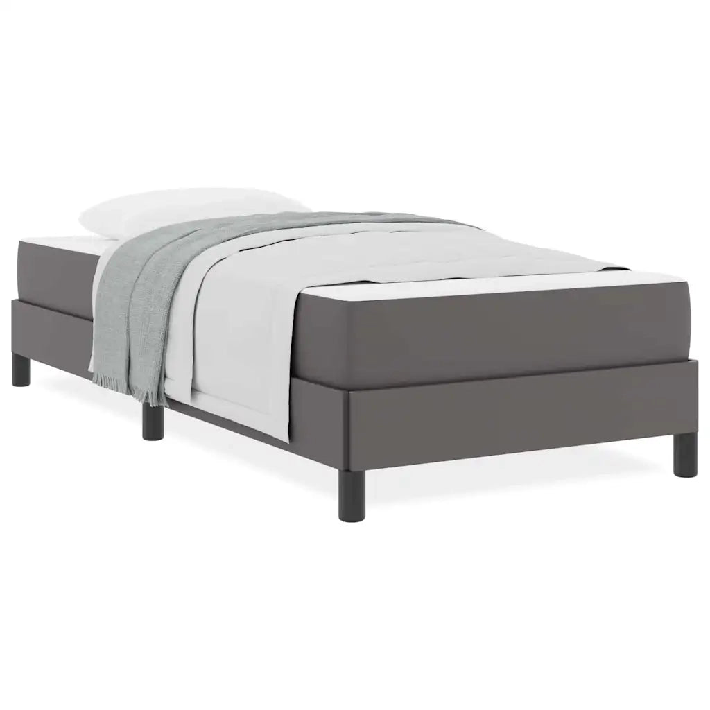 vidaXL Letto con materasso Grigio 100 x 200 cm Pelle sintetica