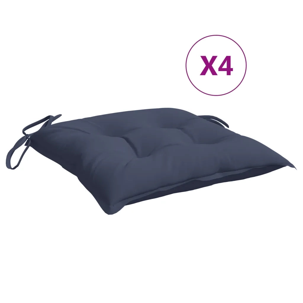 Cuscini per Sedia 4 pz | Cuscini per sedie Blu Marino 50x50x7 cm in Tessuto Oxford
