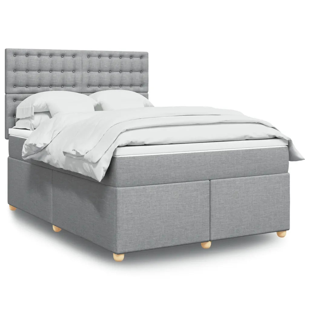Giroletto a Molle con Materasso Grigio Chiaro 140x190cm Tessuto