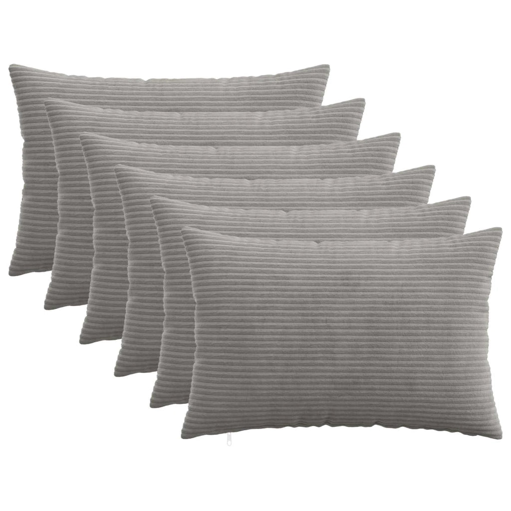 Federa 6 pcs HEERLEN Grigio Chiaro 50 x 70 cm corduroy 911314