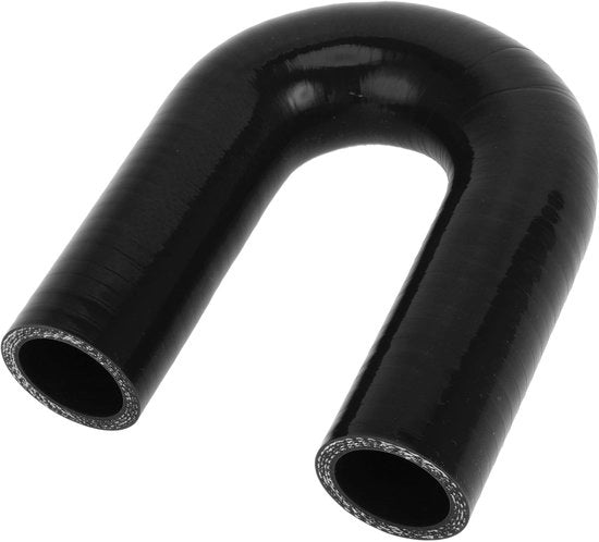 Slang di raffreddamento a 180 gradi - Largo interno 28 mm - Lunghezza 120 mm - Resina siliconica - Resistente a alte temperature - Nero