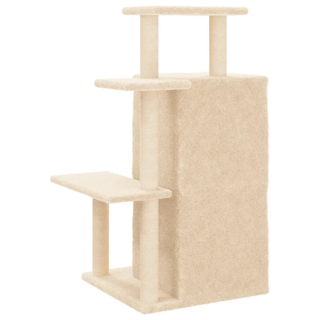 Albero per Gatti con Tiragraffi in Sisal Crema 97 cm 172112