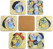 Set di 6 piedini per vasi, bicchieri, fiori o candele, con piede in gomma. Quadrato, 10 cm. (Edizione Modern Art)