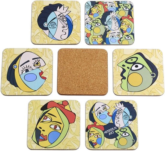 Set di 6 piedini per vasi, bicchieri, fiori o candele, con piede in gomma. Quadrato, 10 cm. (Edizione Modern Art)