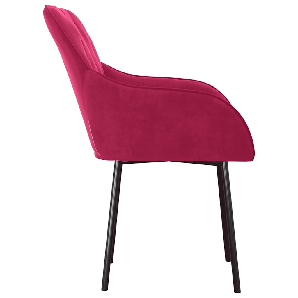Sedie da Pranzo 2 pz Rosso Vino in Velluto cod mxl 23574