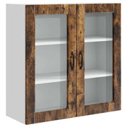 Pensile da cucina | Mobile in vetro da parete PORTO Rovere fum¨¦ 80 x 31 x 80 cm