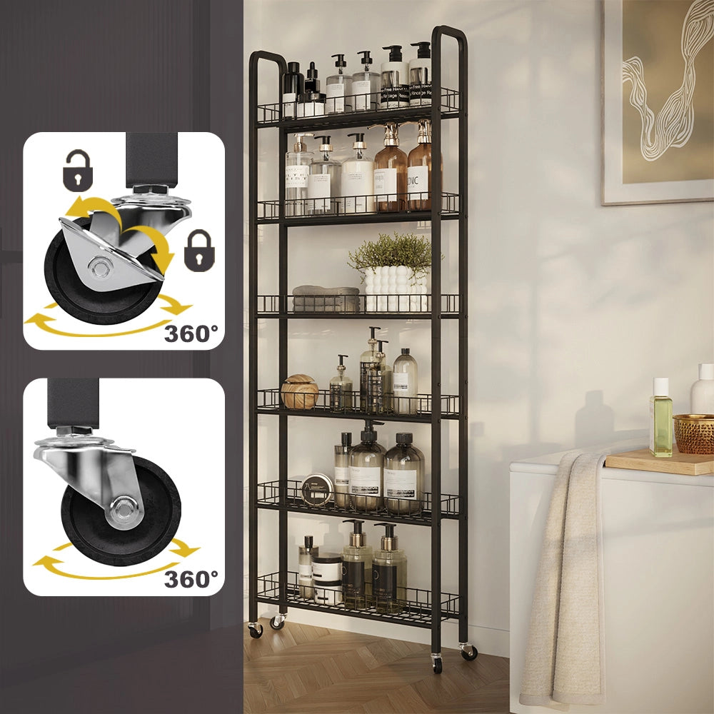 Vicco Piedistallo mobile Nero 58 x 15 cm con 6 scomparti