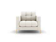 Cosmopolitan Design - Poltrona "Bali" in tessuto strutturato beige chiaro 