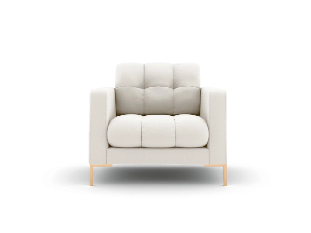 Cosmopolitan Design - Poltrona "Bali" in tessuto strutturato beige chiaro 