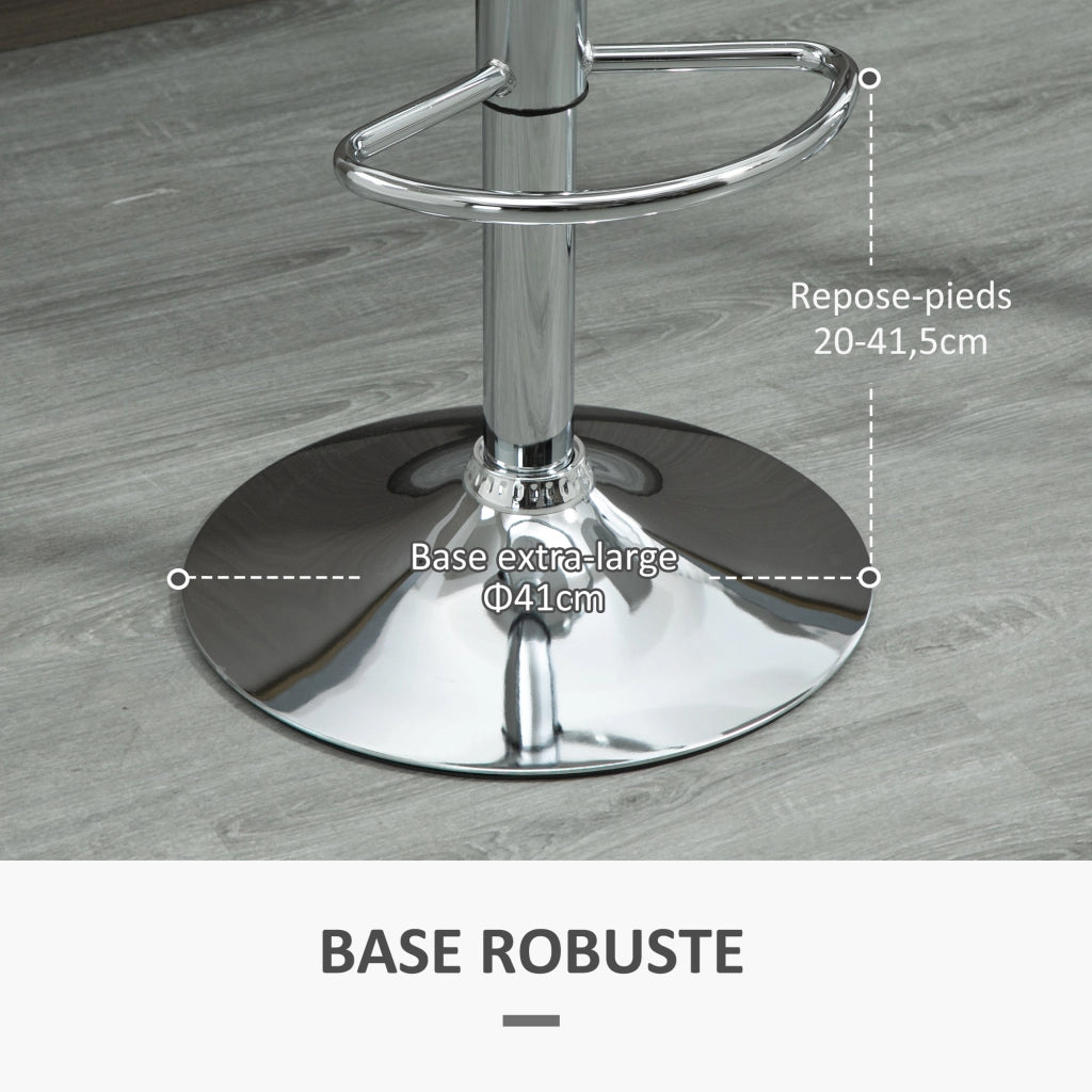 Sgabello da Bar Regolabile con Schienale e Poggiapiedi ¨C zephmum ¨C Bianco 41x42x82-104cm