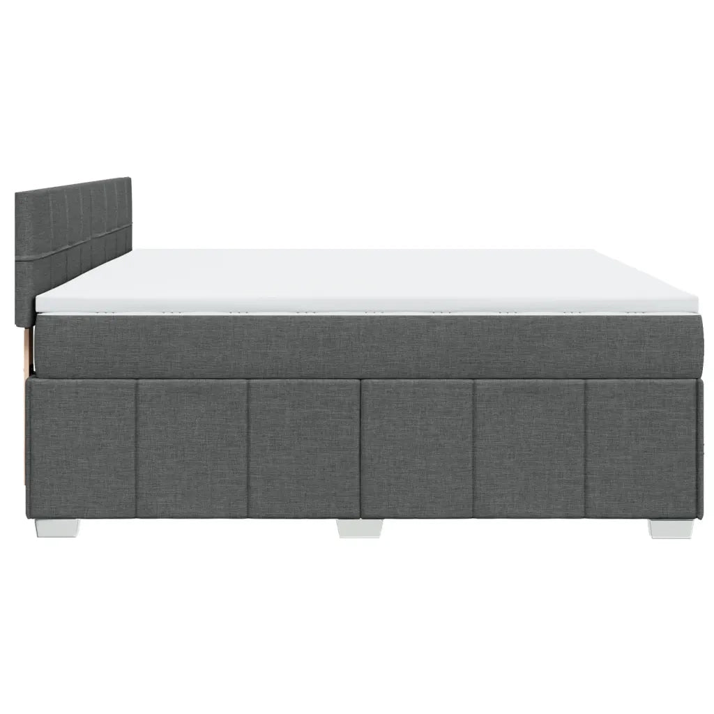 Giroletto a Molle con Materasso Grigio Scuro 180x200 cm Tessuto