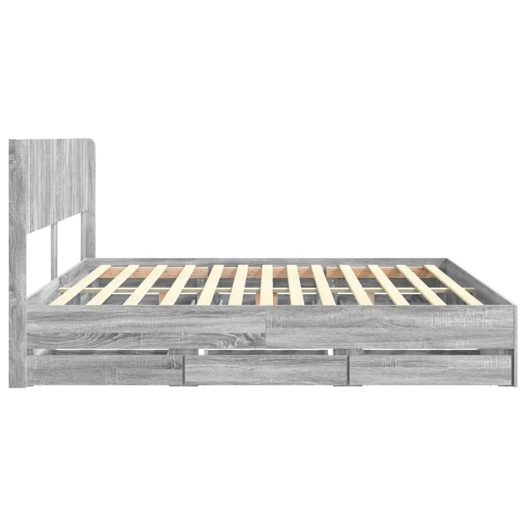 Struttura del letto con stoccaggio e testata Grigio Sonoma 3414286