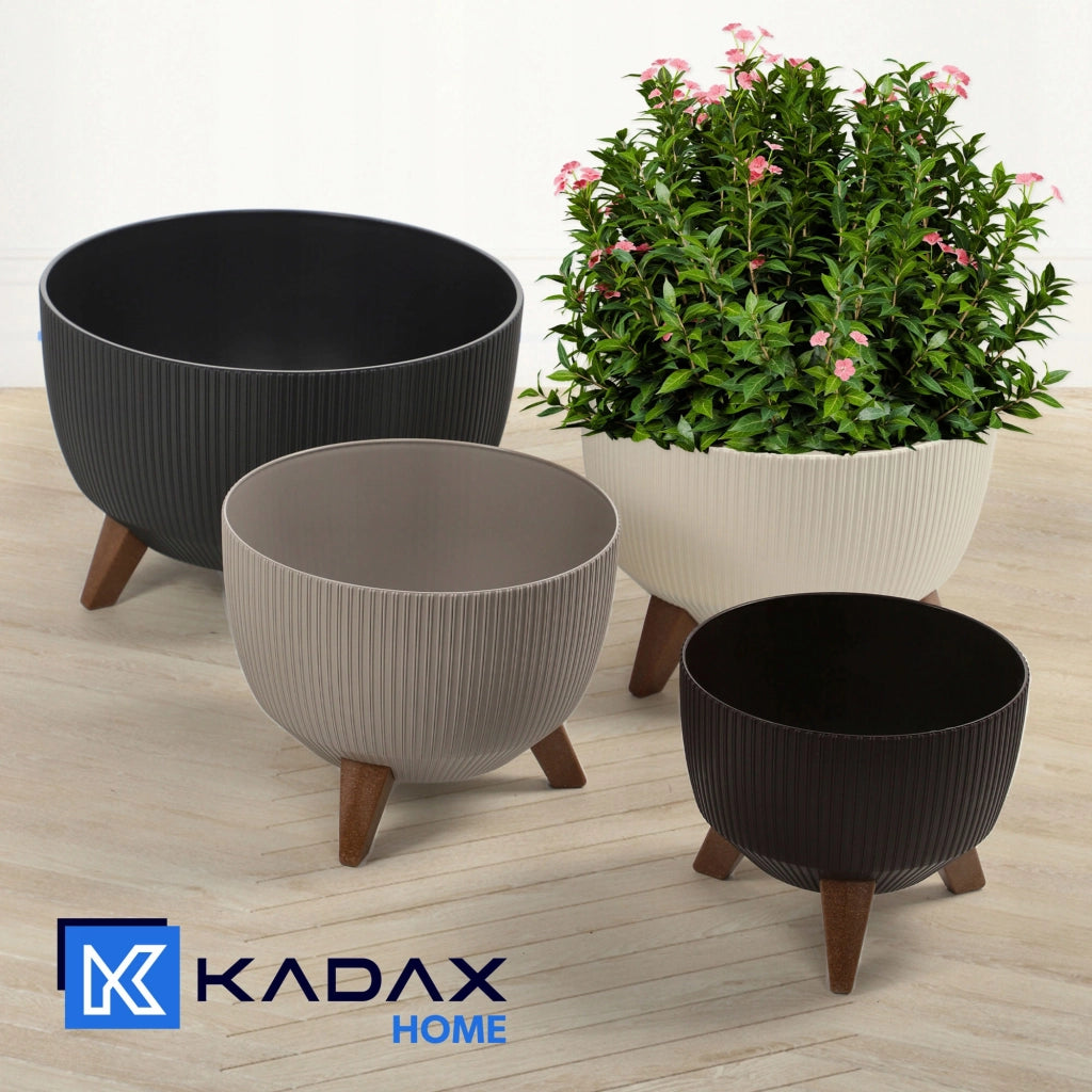 Vaso da giardino KADAX con gambe per fiori, grande ciotola rotonda da 24 cm