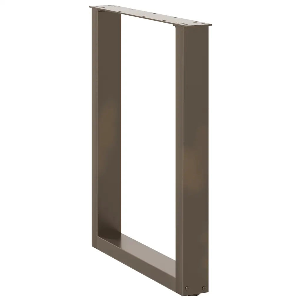 Gambe per tavolo da pranzo a forma di U 2 pz in acciaio naturale 60x(72-73) cm 4013183