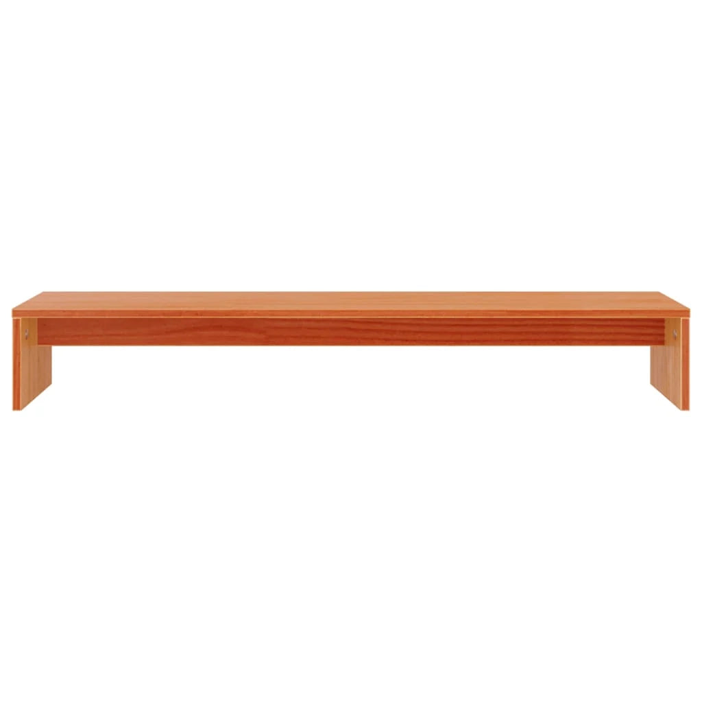 Supporto per monitor color miele 100 x 27 x 15 cm legno massello di pino marrone 02_0029222