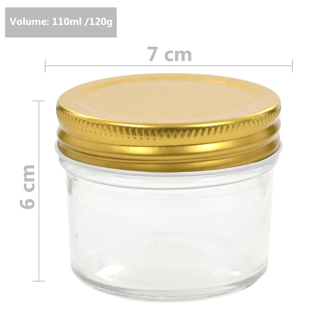 Vasi per Marmellata in Vetro Coperchio Oro 48 pz 110 ml CFW8284864